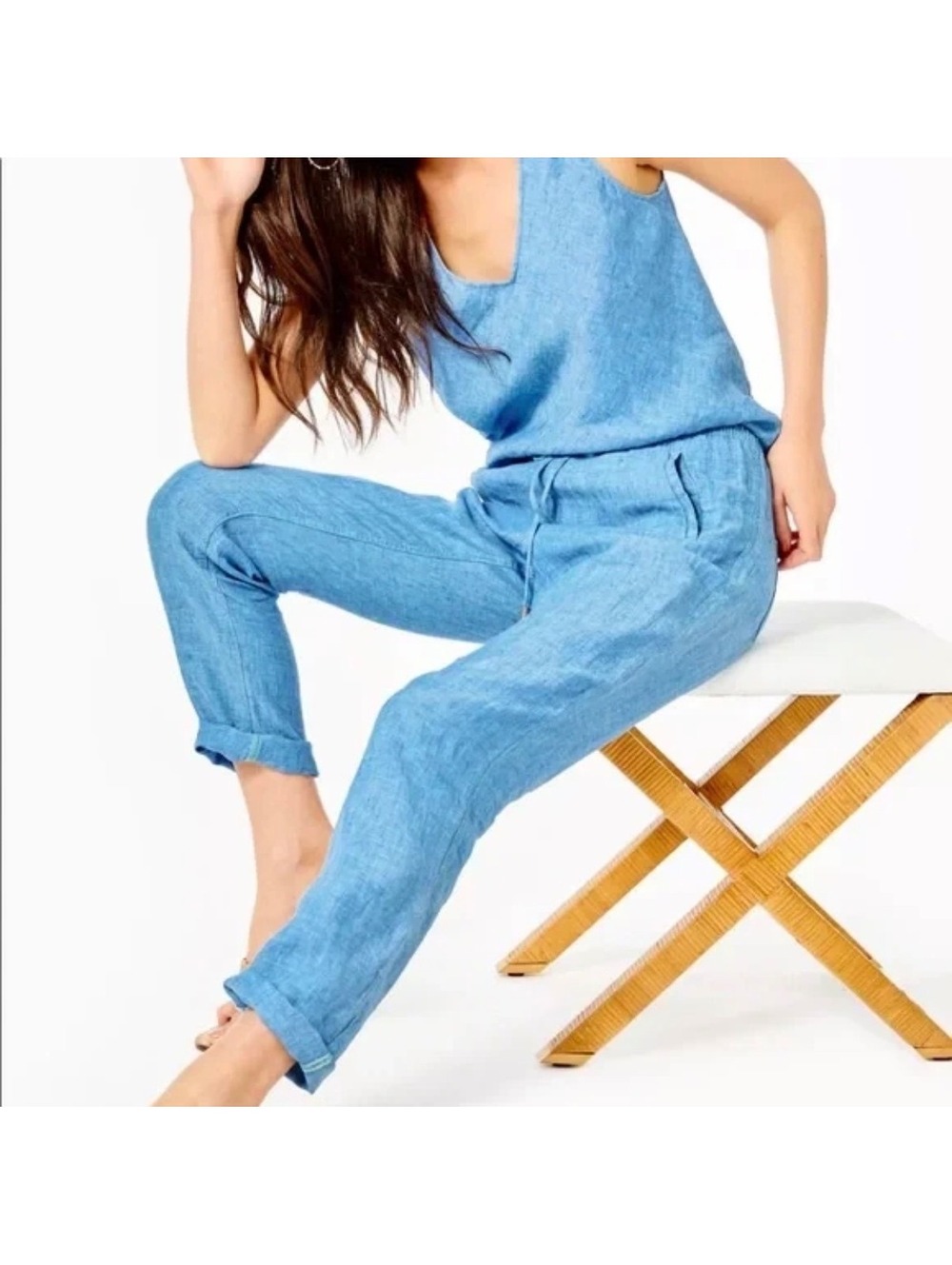 Lilly Pulitzer linen jogger pants Taron Mid-Rise Linen Pant